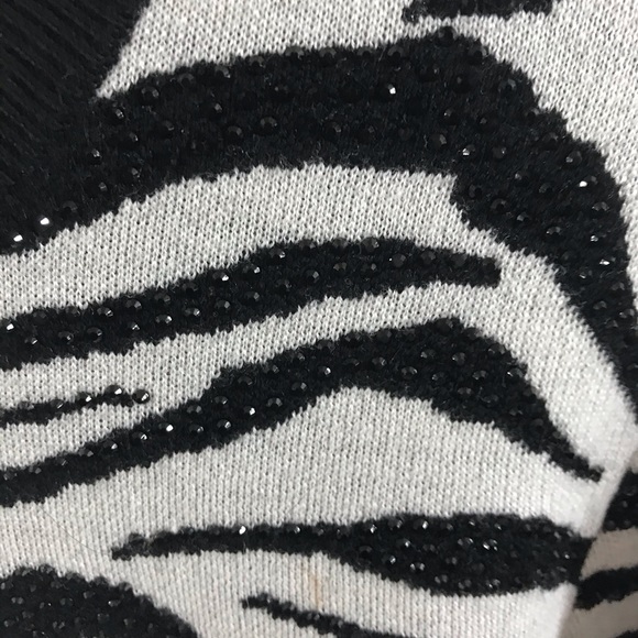 SOLD Alice  & Olivia Connie Crystal Zebra Sweater - Picture 6 of 7